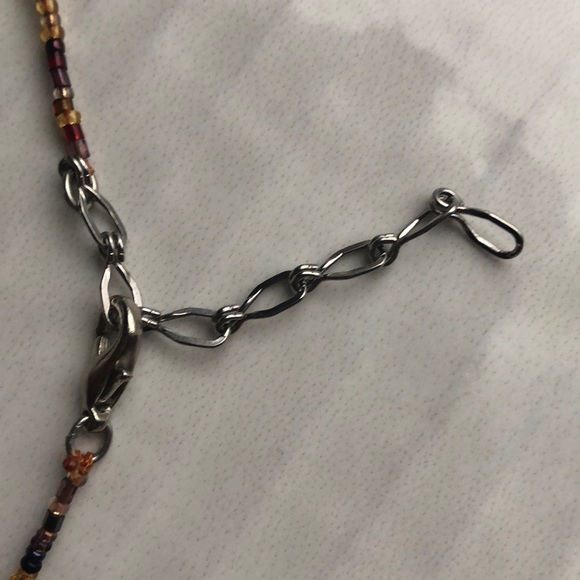 3 Ball Dangle Sienna Hand Beaded Necklace - Picture 6 of 6